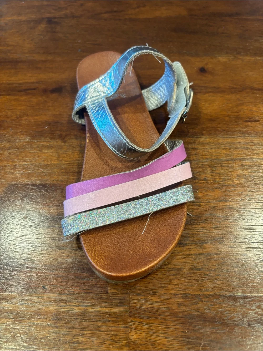 MIA Pink, Light Pink & Silver Glitter Girls' Strappy Sandals size 1
